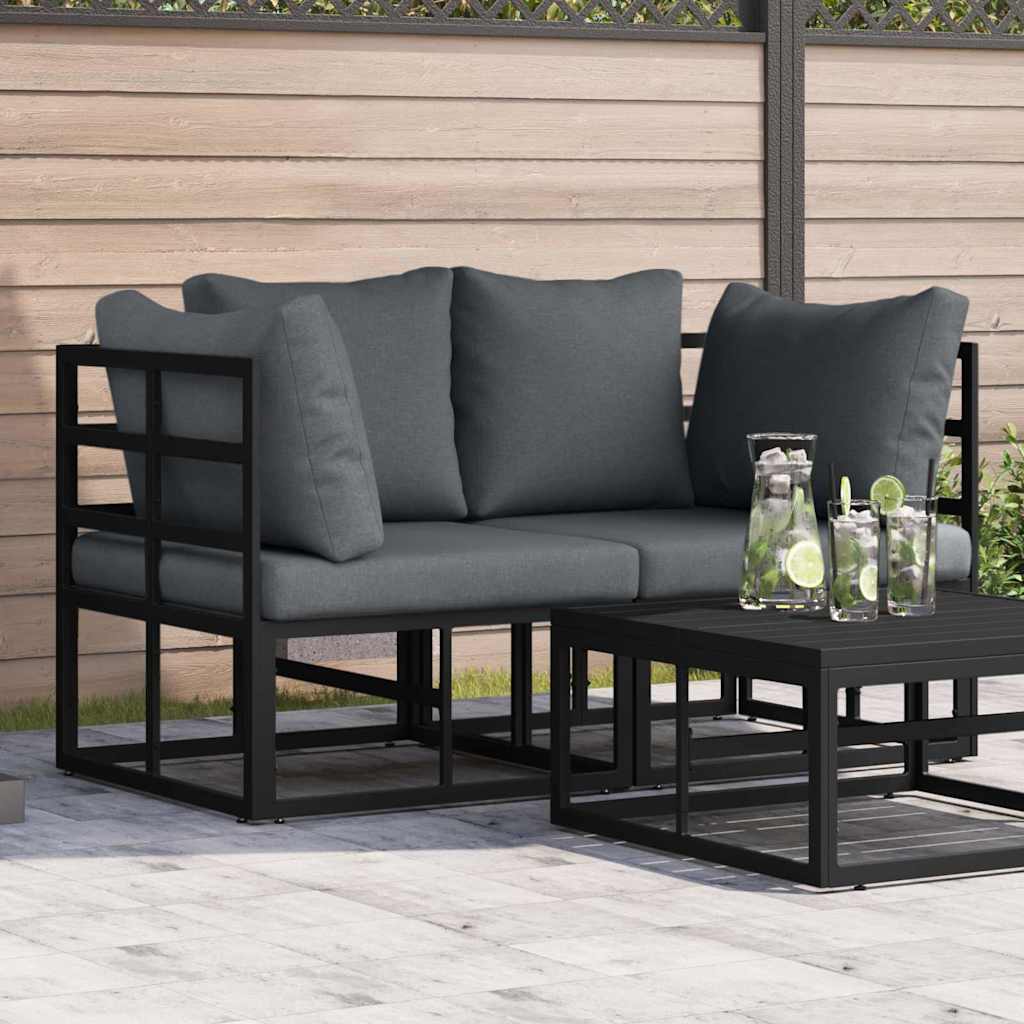 Móveis de Exterior 2 Peças Preto e Antracite 70 x 71,5 x 71 cm