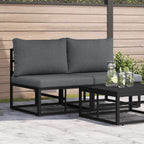 Muebles de Exterior 2 Pieza Negro y Antracita 70 x 71,5 x 71 cm