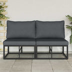 Muebles de Exterior 2 Pieza Negro y Antracita 70 x 71,5 x 71 cm