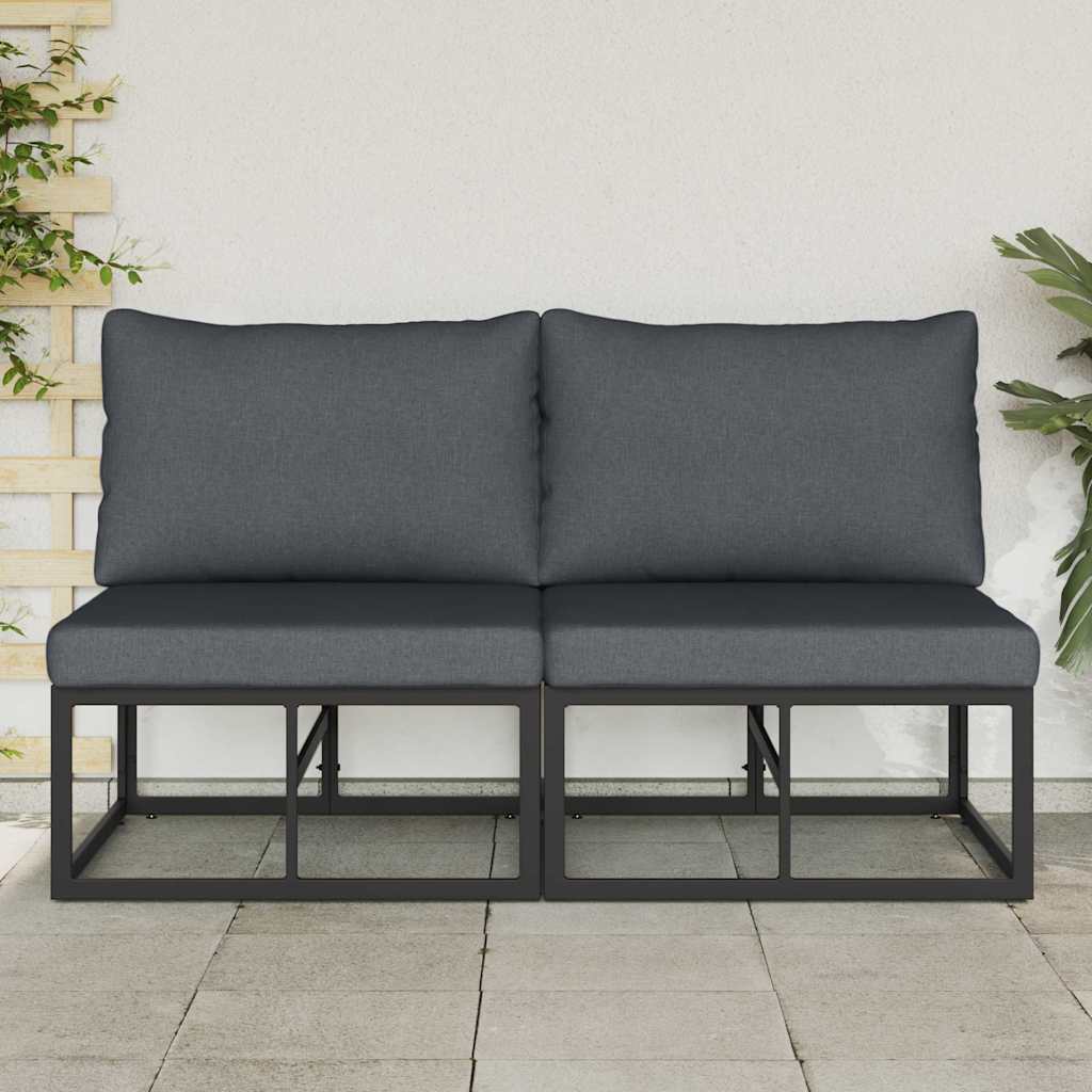 Muebles de Exterior 2 Pieza Negro y Antracita 70 x 71,5 x 71 cm