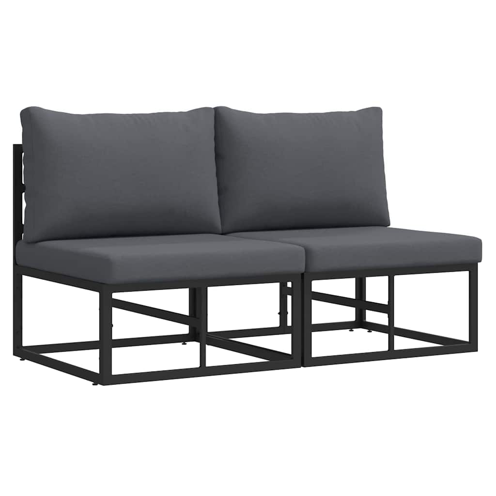 Muebles de Exterior 2 Pieza Negro y Antracita 70 x 71,5 x 71 cm