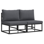 Muebles de Exterior 2 Pieza Negro y Antracita 70 x 71,5 x 71 cm