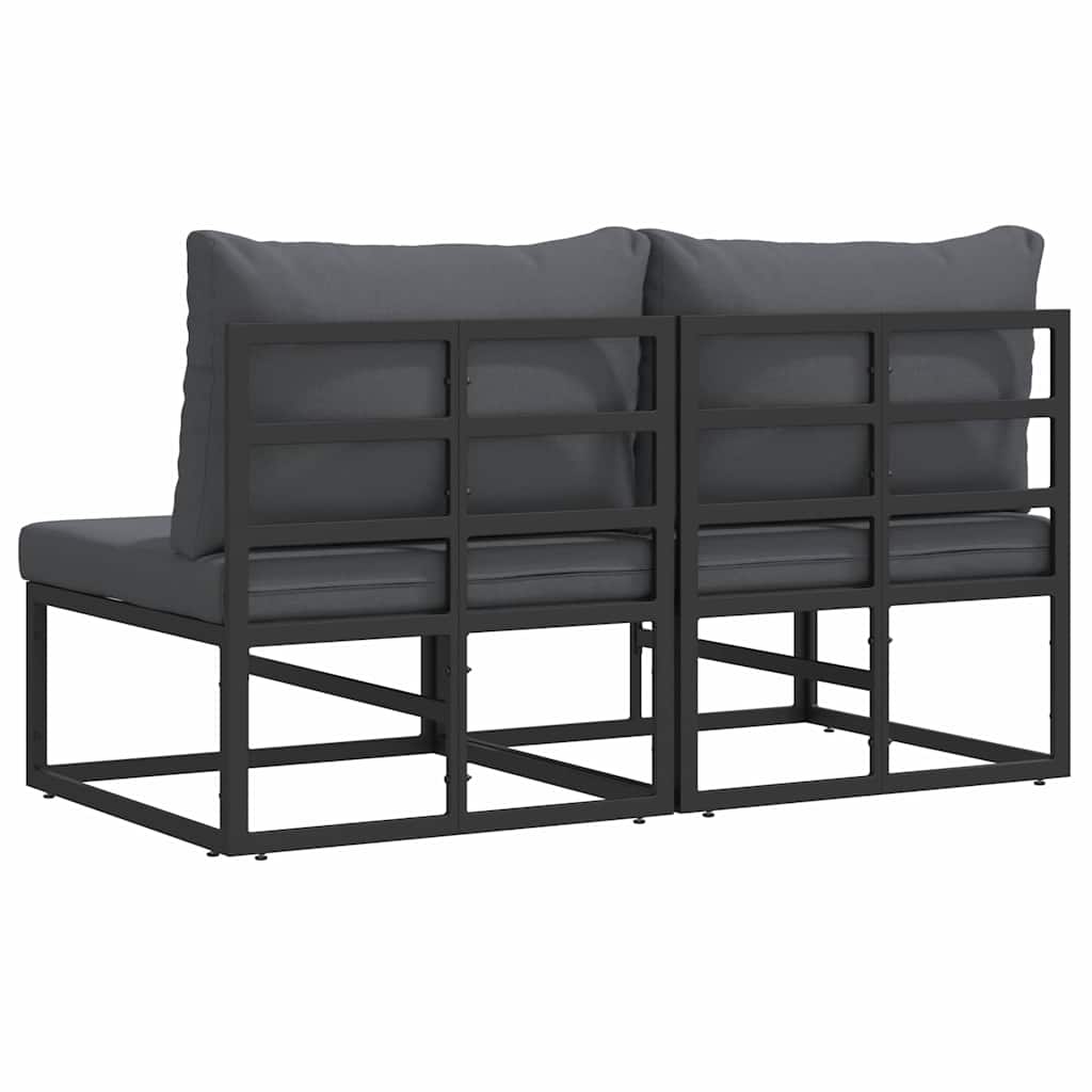 Muebles de Exterior 2 Pieza Negro y Antracita 70 x 71,5 x 71 cm