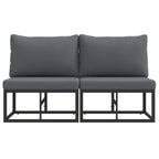 Muebles de Exterior 2 Pieza Negro y Antracita 70 x 71,5 x 71 cm