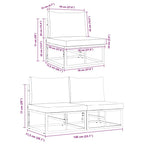 Muebles de Exterior 2 Pieza Negro y Antracita 70 x 71,5 x 71 cm
