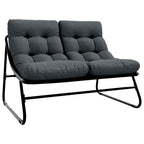 Muebles de jardín 3 pcs Negro Acero con revestimiento en polvo