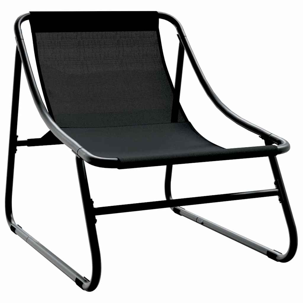 Muebles de jardín 3 pcs Negro Acero con revestimiento en polvo