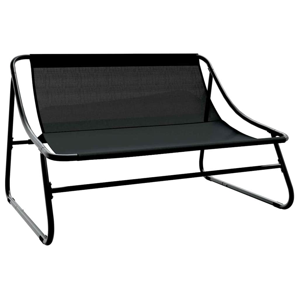 Muebles de jardín 3 pcs Negro Acero con revestimiento en polvo