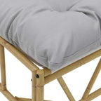 Asientos de exterior con cojín 2 pcs Gris claro Acero