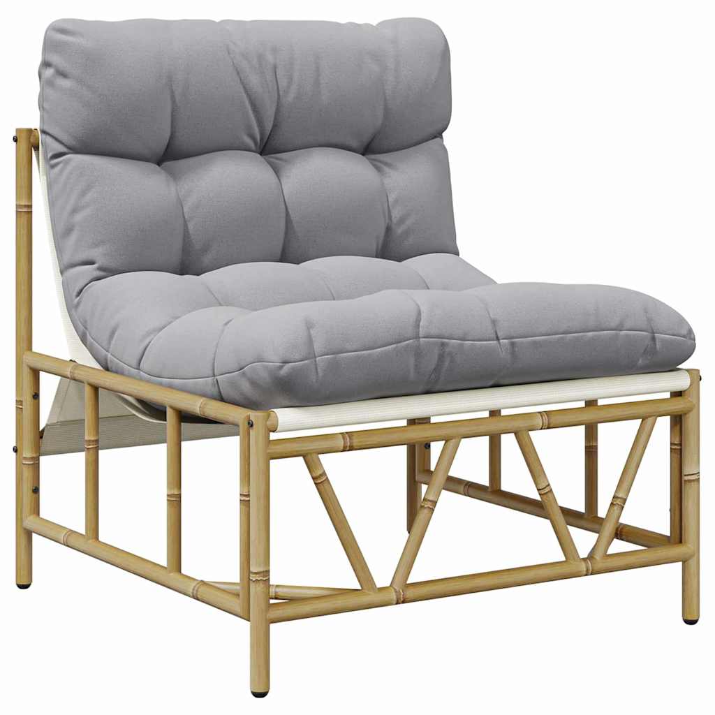 Asientos de exterior con cojín 2 pcs Gris claro Acero