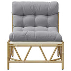 Asientos de exterior con cojín 2 pcs Gris claro Acero
