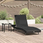 Tumbona 2 pcs Negro ratán sintético
