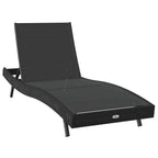 Tumbona 2 pcs Negro ratán sintético