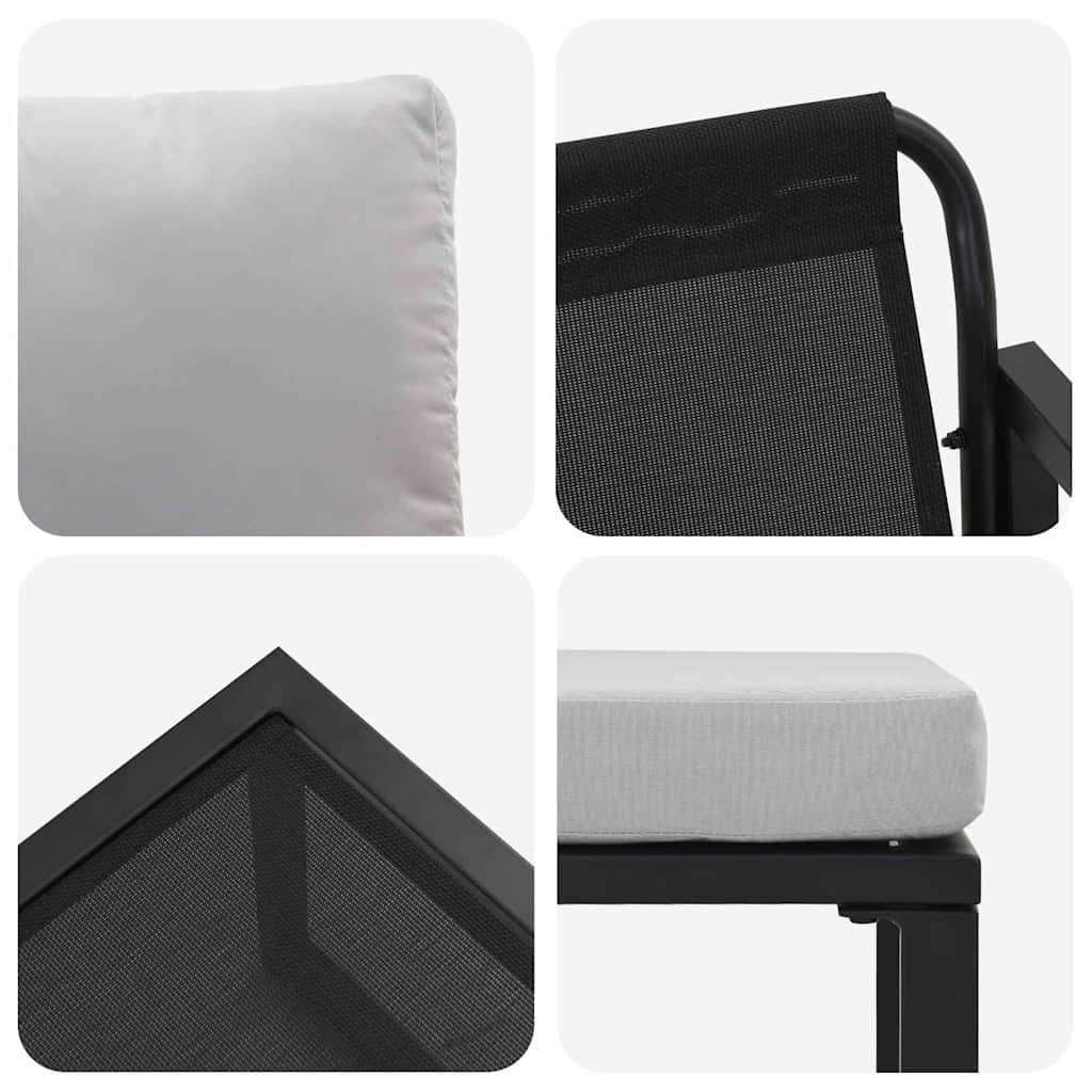 Muebles de jardín 4 pcs 2-Número de plazas Gris Claro Poliéster