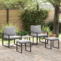 Muebles de jardín 4 pcs 2-Número de plazas Gris Claro Poliéster