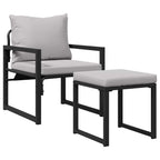 Muebles de jardín 4 pcs 2-Número de plazas Gris Claro Poliéster