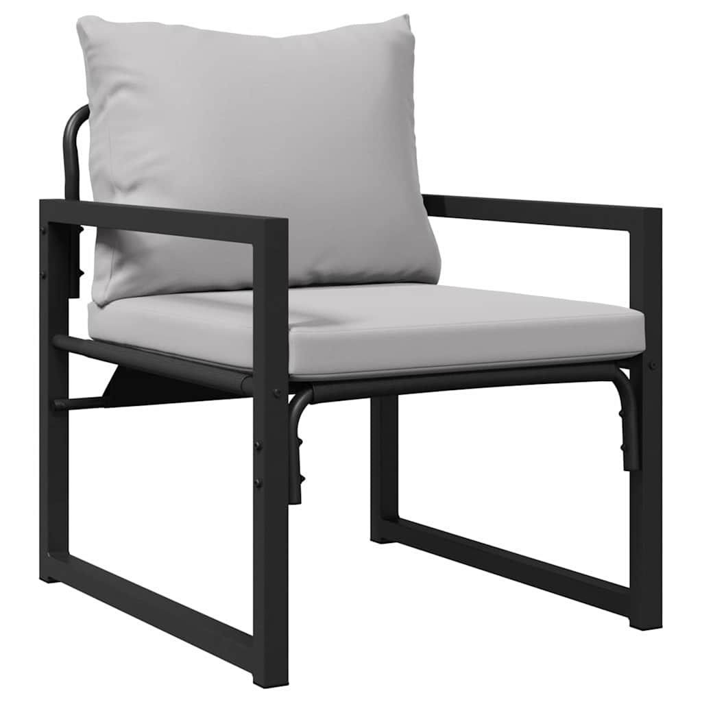 Muebles de jardín 4 pcs 2-Número de plazas Gris Claro Poliéster