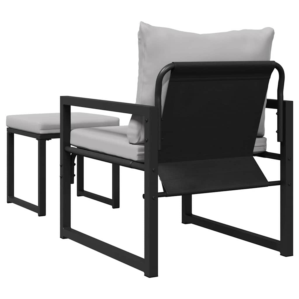 Muebles de jardín 4 pcs 2-Número de plazas Gris Claro Poliéster