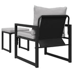 Muebles de jardín 4 pcs 2-Número de plazas Gris Claro Poliéster