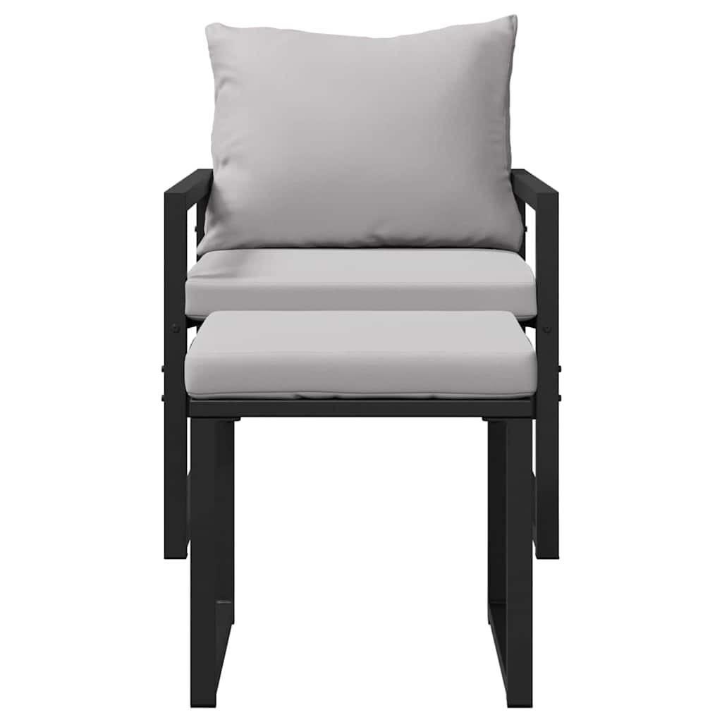 Muebles de jardín 4 pcs 2-Número de plazas Gris Claro Poliéster