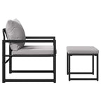 Muebles de jardín 4 pcs 2-Número de plazas Gris Claro Poliéster