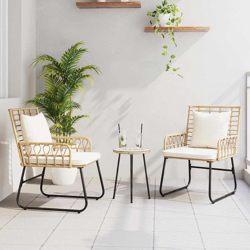Banco de jardín Marrón y crema ratán sintético