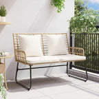 Banco de jardín Marrón y crema ratán sintético