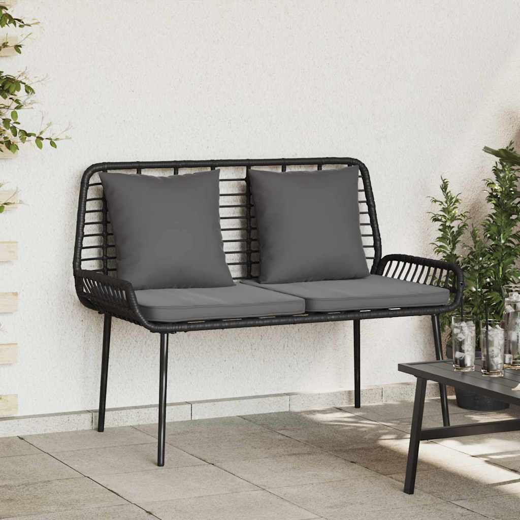 Banco de jardín Marrón y crema ratán sintético