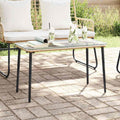 Mesa de Jardín Natural 80 x 40 x 45 cm ratán sintético
