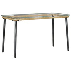 Mesa de Jardín Natural 80 x 40 x 45 cm ratán sintético
