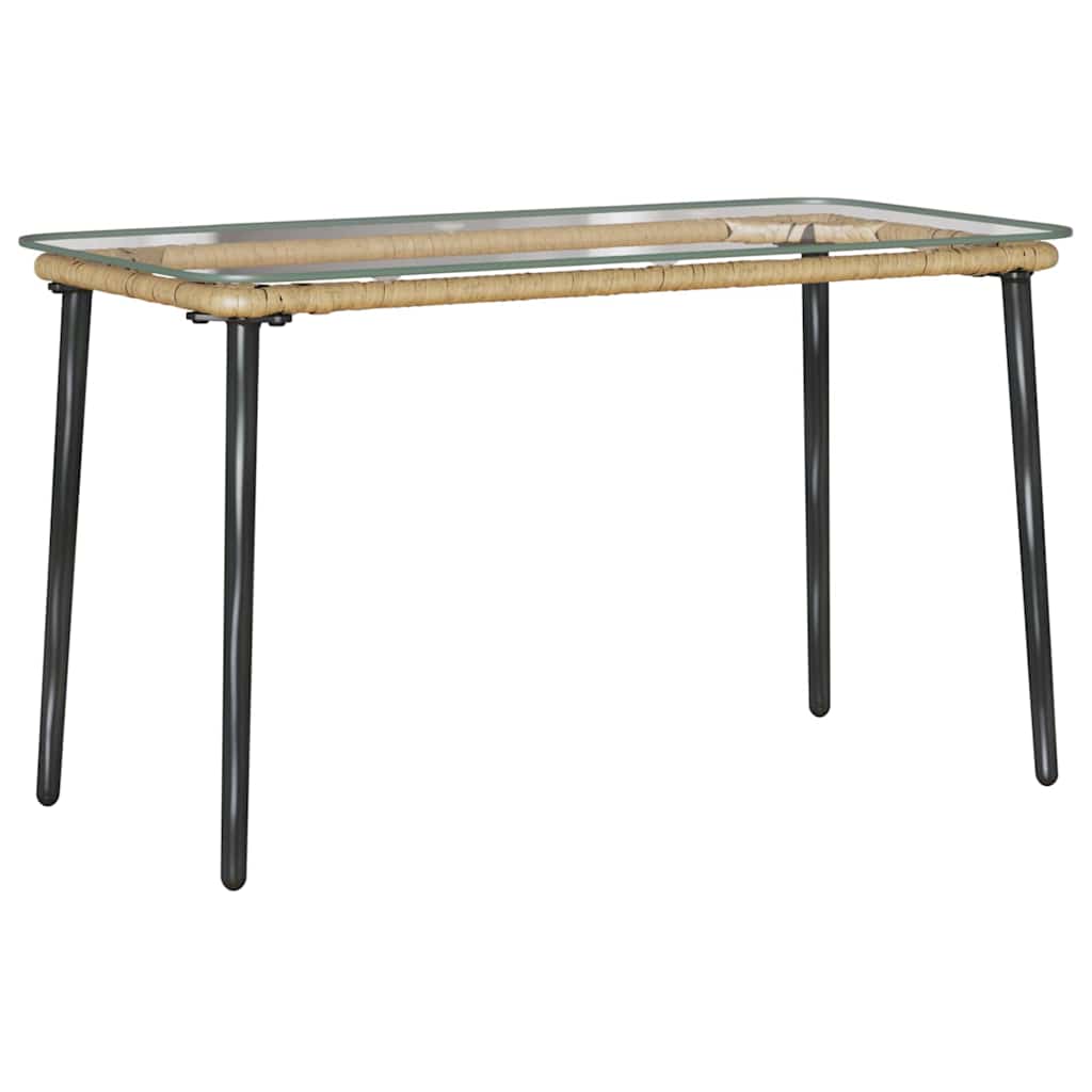 Mesa de Jardín Natural 80 x 40 x 45 cm ratán sintético