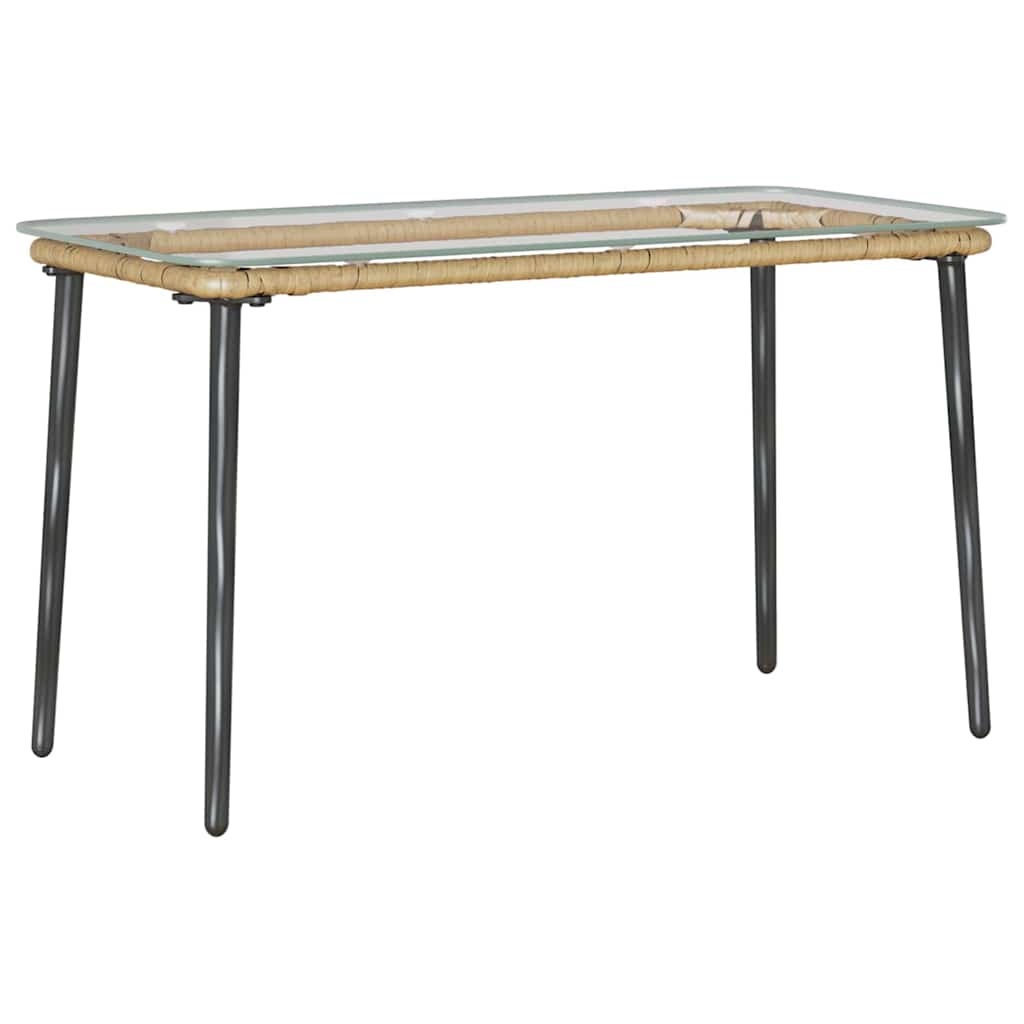 Mesa de Jardín Natural 80 x 40 x 45 cm ratán sintético