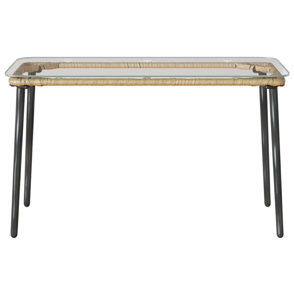 Mesa de Jardín Natural 80 x 40 x 45 cm ratán sintético