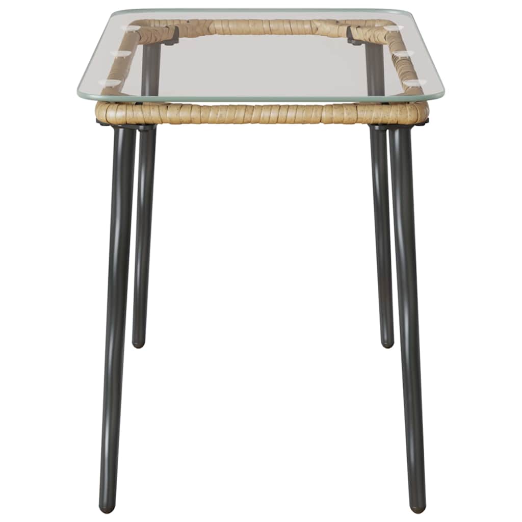 Mesa de Jardín Natural 80 x 40 x 45 cm ratán sintético