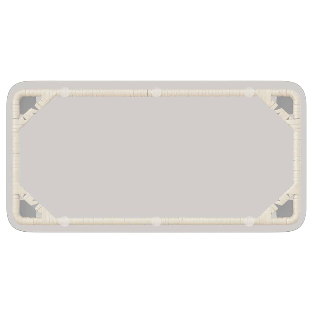 Mesa de Jardín Natural 80 x 40 x 45 cm ratán sintético