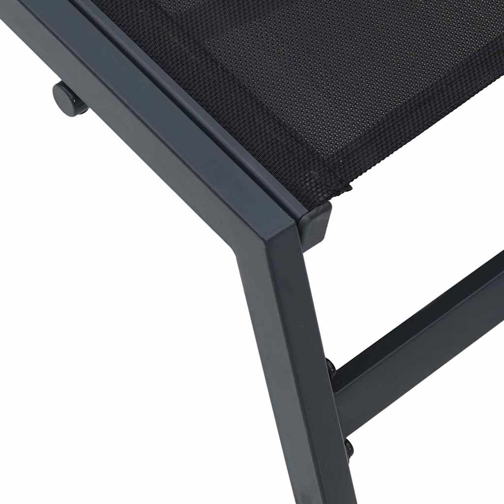 Tumbona 1-persona Negro y Antracita 197 x 54 x 86 cm Acero
