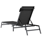 Tumbona 1-persona Negro y Antracita 197 x 54 x 86 cm Acero