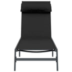 Tumbona 1-persona Negro y Antracita 197 x 54 x 86 cm Acero