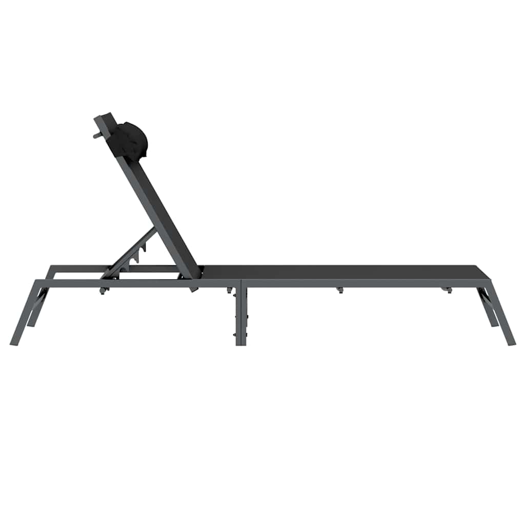 Tumbona 1-persona Negro y Antracita 197 x 54 x 86 cm Acero