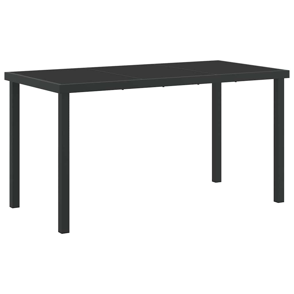 Mesa de Jardín Negro 140 x 70 x 73 cm Metal