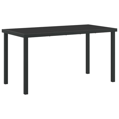 Garden Dining Table Black 140 x 70 x 73 cm Metal
