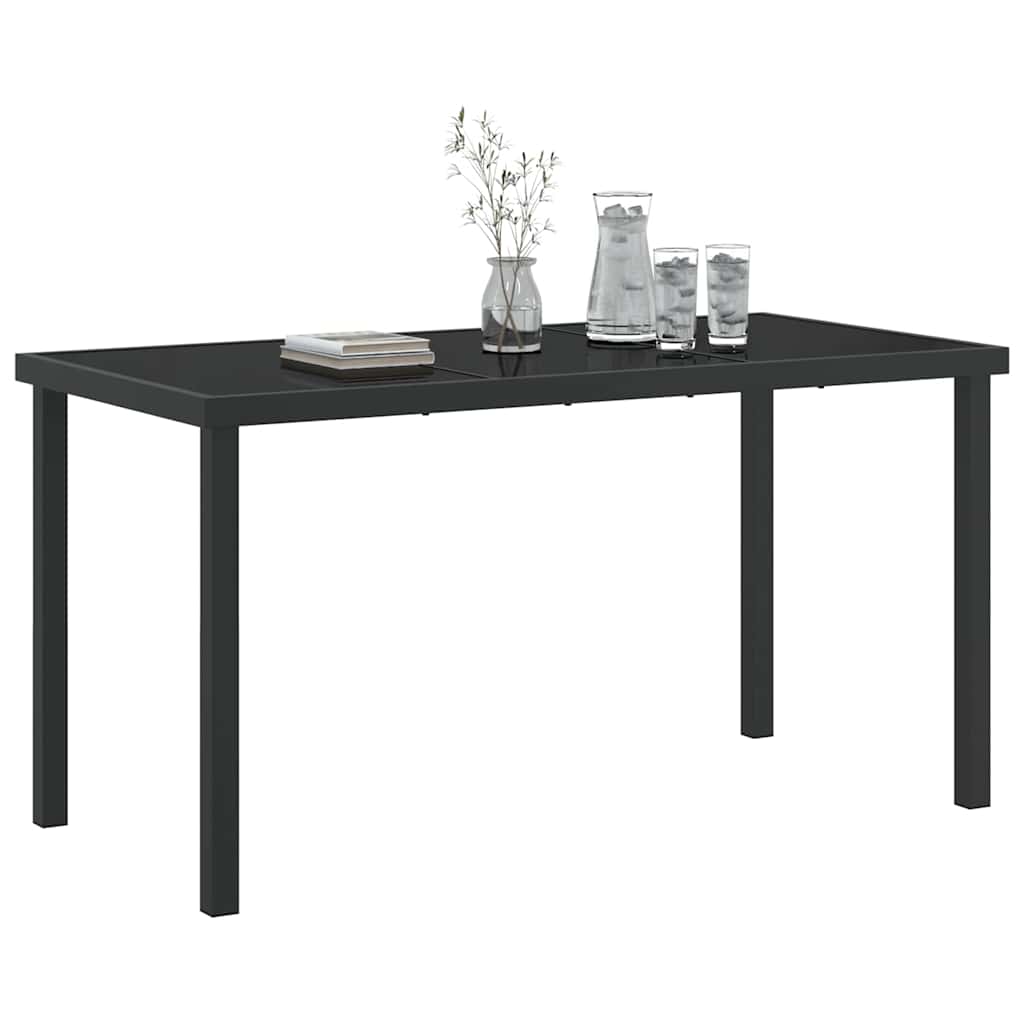 Mesa de Jardín Negro 140 x 70 x 73 cm Metal