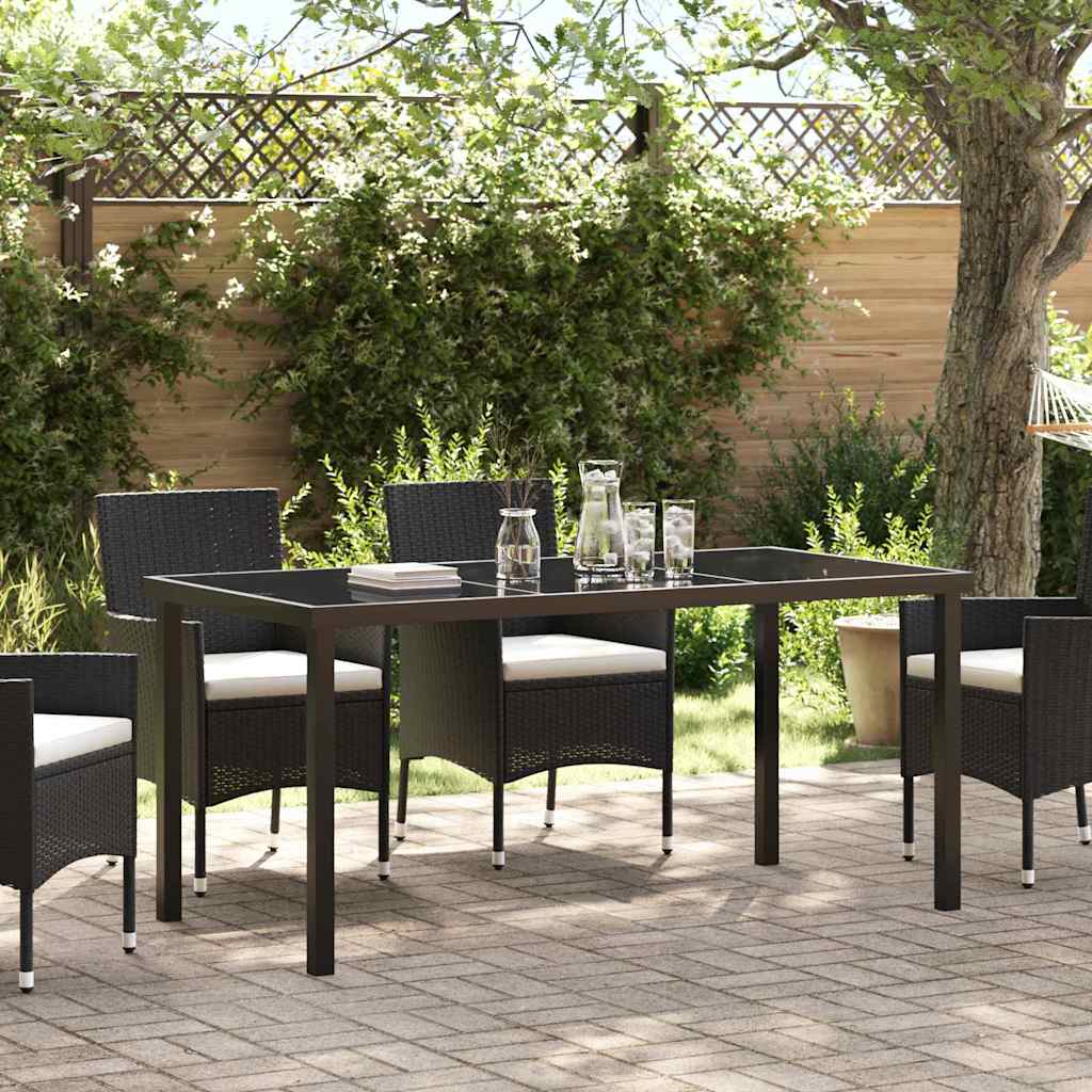 Garden Dining Table Black 140 x 70 x 73 cm Metal