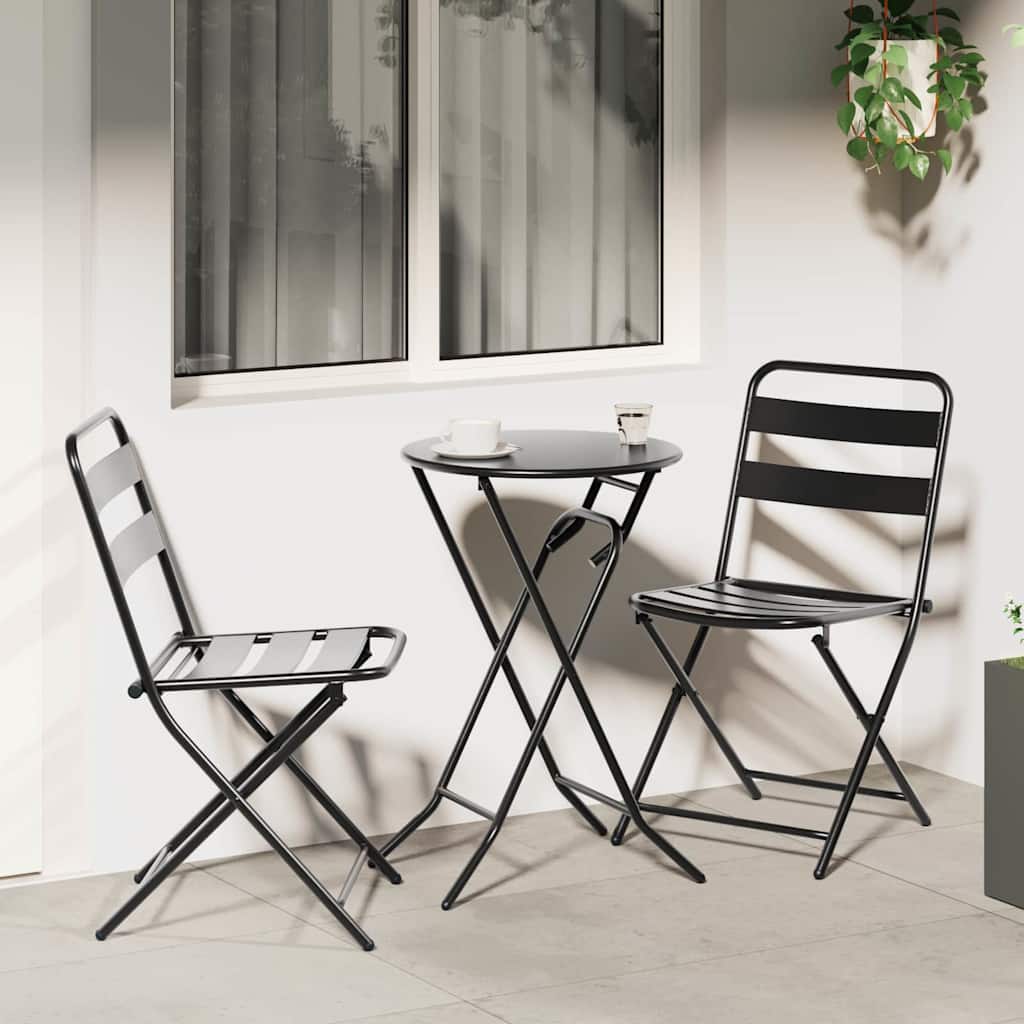 Juego Bistro de Jardín 3 pcs Acero