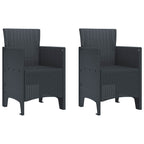 Silla de Jardín 2 pcs Antracita 53 x 49 x 85 cm Polipropileno