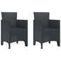 Cadeira de Jardim 2 unidades Antracite 53 x 49 x 85 cm Polipropileno