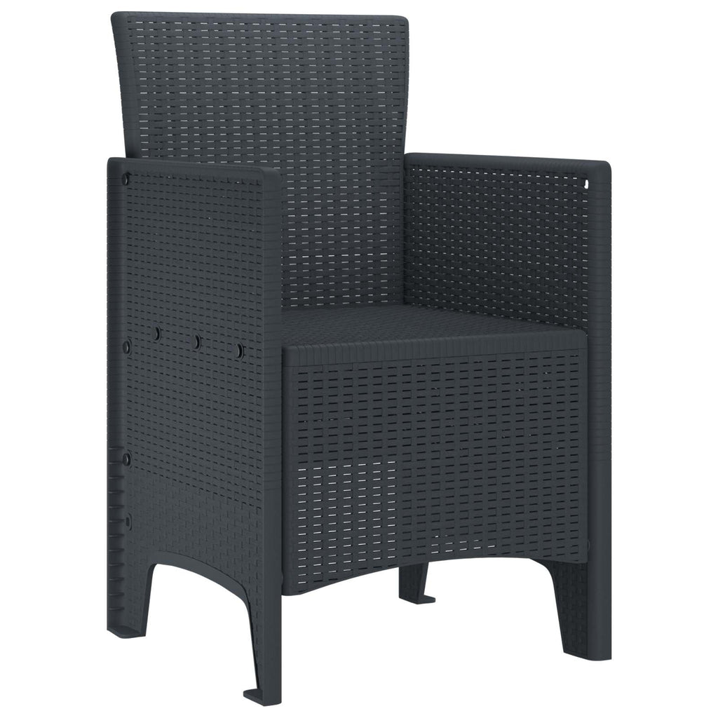 Silla de Jardín 2 pcs Antracita 53 x 49 x 85 cm Polipropileno