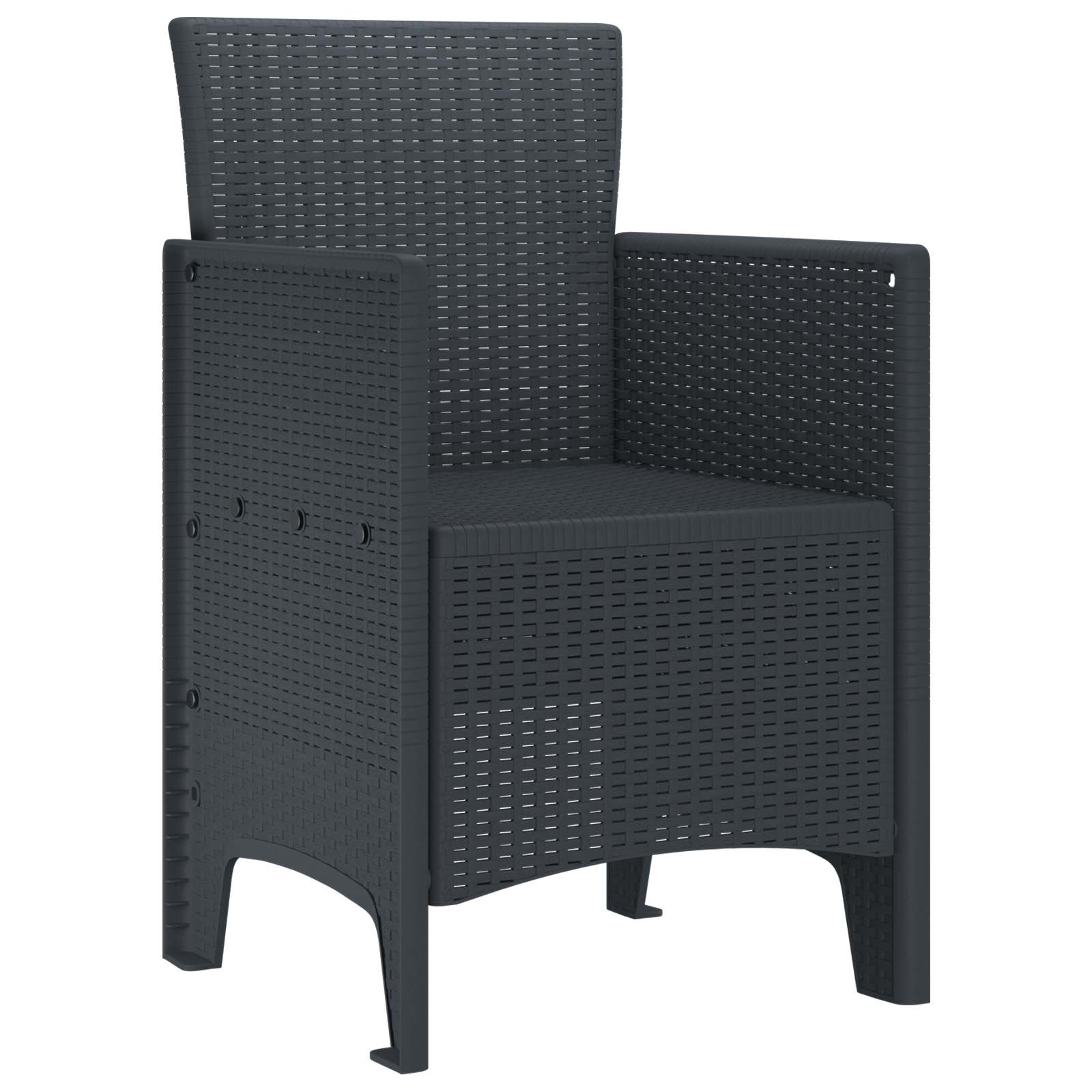 Silla de Jardín 2 pcs Antracita 53 x 49 x 85 cm Polipropileno