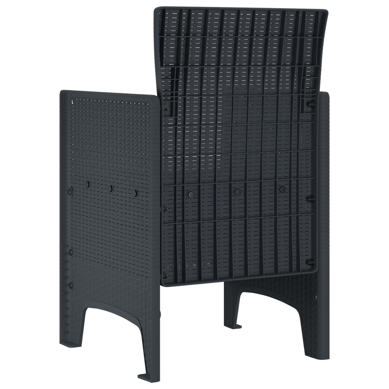 Silla de Jardín 2 pcs Antracita 53 x 49 x 85 cm Polipropileno