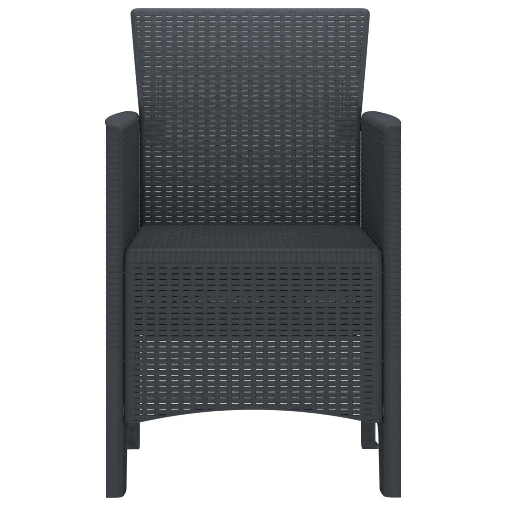 Silla de Jardín 2 pcs Antracita 53 x 49 x 85 cm Polipropileno